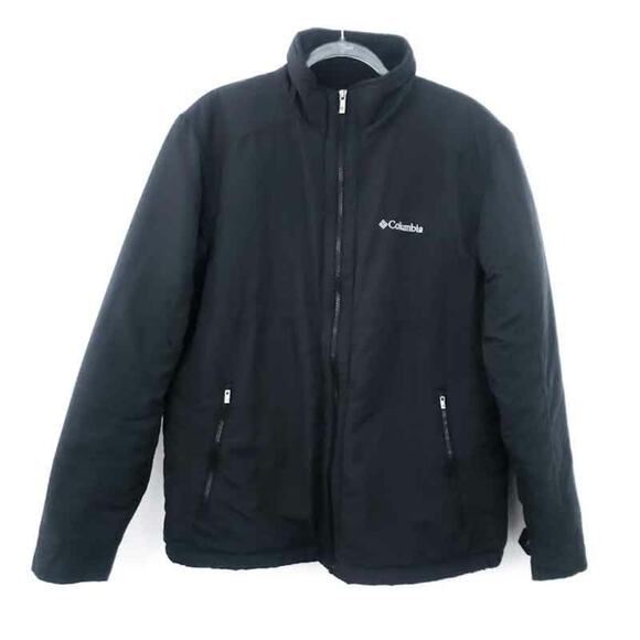Columbia Voyager 2.0 Men Parka Jacket Winter Zip Up Large Black Coat Fleece Line - Picture 1 of 7